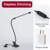 Table Lamps Clip-on LED Lamp 360° Flexible Gooseneck Light Eye Protection Desk Warm/White Lights Stepless Dimming Indoor