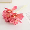 Decorative Flowers DIY Exquisite Six Branch Fake Butterfly Orchid Flower Scene Layout Home Supply