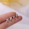 Stud -oorbellen 2 van de roestvrij staal Kruis Zirkoon voor vrouwen Fashion Ear Tragus lob Barbell Piercing sieraden