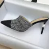 Дизайнерские каблуки обувь женская дизайнерская насоса мулы Slingback Жемчужный каблука