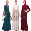 Etnische Kleding Dubai Turkse Ronde Hals Kaftan Pailletten Abaya Jurk Elegante Mode Zomer A-lijn Rok Lange Mouwen Moslim Vrouwen