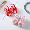 Eerste wandelaars geboren Baby Kid Girl Shoes Floral Print Big Bow Cutout Soft Sole Summer Home Casual Toddler Sandals