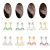 Brincos de garanhão aço inoxidável Multicolor Horse Horse Olhe Ear Studs Mulheres Cubic Zirconia TRAGUS CARTILAGEM Brincho Jóias de piercing