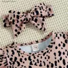 Pagliaccetti Neonate Neonate Tuta Manicotto Volante Abbigliamento per bambini Vestito a rete 2022 Estate Leopard Toddler Ragazze Pagliaccetto Tuta infantile carina T230529