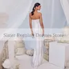 Party Dresses Sweetheart Side Slit Floor-Length Spaghetti Straps Evening For Ladies Sleeveless White Prom Gowns Special Occasion