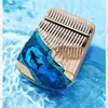 21 Key Kalimba Thumb Piano Deep Sea Blue Whale Kalimba Solid Epoxy Last