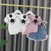 Одежда наборы девушек с двумя частями лето четыре цветочные куклы шорты с коротким рукавом маленькие модные дети