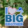 Maxora I Love My Big Brother Sister Baby 1st Polyresin Glitter Kerstboomornament Gepersonaliseerde geschenken voor feestvakantie huisdecoratie