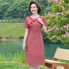 Jurken mode Chinese nationale kleding vrouwen zomer cheongsam korte jurk retro plaid qipao elegante dame zomer casual jurk aline