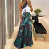 Sukienki swobodne Summer Boho Bal sukienka Peacock Feathers Dround Drukuj Długie kobiety Eleganckie kantar bez rękawów Maxi Backless Femme szat