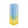 Vases Cuboid Vase Light Luxury European Style Faux Crystal Matte/Smooth Container Romantic Floral Arrangement Acrylic Pillar