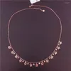 Łańcuchy Kreatywne 585 Purple złote lśniące gwiazdy koraliki kulkowe Naszyjka dla kobiety Wedding zaręczynowy Wysokiej jakości biżuteria róży 14-krotnie róży