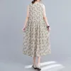 Casual Dresses Thin Light Soft Cotton Linen Print Floral Sleeveless Loose Mori Girl's Prairie Chic Summer Dress Fashion Women Midi