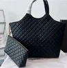 2023Maxi oversized shopping Tote bag designer handbags 2 size attaches mini Wallet quilted lambskin womens travel satchel Shoulder purse shopper bags Black