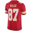 Zszyte koszulki piłkarskie 87 Travis Kelce Men Men Młodzież S-3x Orange Black White Jersey