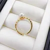 Cluster Rings Chegada Real Natural Pearl Simple Ring 14k Gold Filled For Women Jewelry Shiny Zircon Gift