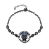 Link bransoletki czaszka cyrkon kryształy bransoletka damskie biżuteria spadek