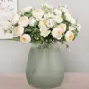 Decorative Flowers Artificial Flower 10 Fork/Burch Silk Small Tea Bag Fake Roses Bouquet HomeBase Arrangement Decoration Wedding