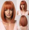 12 inch cosplay holiday women wig with full bangs and gradient gray short hair headsets available in various styles for customization