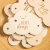 Keepsakes 8pcs houten babymaand mijlpaalkaart wolken vorm pography kaarten verjaardag geboren geboorte geschenk souvenir pography accessoires 230526