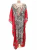 Ethnic Clothing Dashiki African Dress For Women Africa Clothes Sequins Leopard Print Maxi Long Loose Robe Middle Eastern Muslim Kaftan