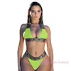 2023 été Sexy Bikini Ensembles Pour Femmes Bandage Maillot De Bain Crop Top Maillots De Bain Plage Maillot De Bain High Cut Beachwear Solide Imprimer Nouveau Baigneur