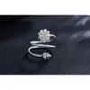 Pierścienie klastra Sterling Srebrny kobiecy pierścionek kwiatowy Buddyjski Lotownicz Multi-Wayers Otwarcie sztuki biżuterii moda Regulowana konstrukcja