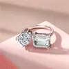 Fine Lovers Lab Moissanite Diamond Pierścień szterling sier obiec