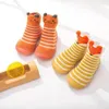 First Walkers 2023 Autumn Toddler Baby Sock Shoes Infant Cartoon Animals Non-Slip Rubber Elastic Socks