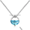 Anhänger Halsketten Exquisite Runde Schlüsselbein Kette Halskette Elegante Damen Hochzeit Blau Weiß Kristall Modeschmuck Drop Lieferung Stift Dhi5A