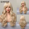 There are many styles to choose from for the air bangs gradient golden wave long curly wig supporting customization