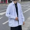 Männer Casual Hemden 2023 Frühling Langarm Bluse Männer Mode Soziale Männliche Koreanische Lose Streifen Tops Männer Kleidung Große größe Y114