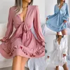 Vestidos casuais roupas femininas para mulheres manga bispo roupas femininas femininas vintage arco verão