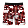 Mutande Intimo natalizio da uomo Maiale 3D Orso polare Fiocco di neve Stampato Boxer natalizi Slip Novità Boxer Mutandine morbide