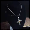 Pendant Necklaces 12 Saint Crosses Necklace Jesus Crucifix Glass Cabochon Mens Womens Christian Cross Jewelry St Therese St.Padua Dr Dh3Ql