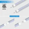 Kylare dörr LED-rör 8ft T8 Integrerade lysdioder Tube 120W 6000K Cool White D-Shaped Triple Row LED Lights Fixture Stock i USA för Shop Garage Warehouse Workshop ETL 20st