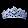 Hair Clips Barrettes Ymor Luxury Bridal Accessories Ladies Wedding Tiaras And Crowns Stage Awards Round Queen Crown Retro Mens 130 Dhvkc