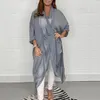 Kvinnors blusar kvinnor sommarstopp lös v-hals fast färg asymmetrisk casual daglig slitage mjuk vintage plus size cowl nackblus kvinna