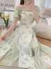 Yaz örgü Çin tarzı elbise kadınlar 2023 yeni Fransızca şık çiçek ofisi bayan qipao cheongsam elagant baskı parti vestidos