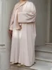 Etniska kläder 2 bit Abaya klänning set marocko muslimska abayas kvinnor kaftans aftonklänningar kvinnor dubai kalkon lång klänning robe femme vestidos 230529