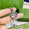 designer de joias pulseira colar anel entrelaçado corrente tecida pingente 925 criador de tendências usado masculino feminino casal