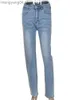 Jeans pour femmes découpés serrés Zipper Crayon Jeans Denim Streetwear Baddie Vêtements Femmes Taille Haute Pantalon Rétro Maigre Long Pantalon T230530