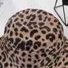 Chapéus de aba larga Chapéus de balde Dois chapéus de leopardo lateral para mulheres reversíveis Panamá Travel Sun Hat Summer Ladies Beach Sun Protection Fisherman Hats 230529