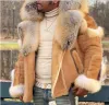 QNPQYX New Men's Leather & Faux Solid Short Fluff Men Fur Coat High Quality Stand Collar Retro Comfort Fashion Travel Commuting