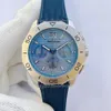 2023 Racing Mens relógios Blue Dial Blue Japão VK Quartz Movimento Chrológrafo Designer de relógio masculino Man Sports UHR Bracelete de borracha de 43 mm de pulso