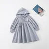 Kız Elbiseler Sonbahar Elbise Yürümeye Başlayan Çocuklar Koreli Moda Puf Kılıf Kapşonlu Bebek Giyim