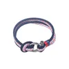 Link Bracciali Gioielli Uomo Catena con ciondoli Moda Corda in pelle colorata Braccialetto a vento navale Braccialetto alla moda Bellissimo marchio