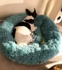Kennele długie pluszowe super miękkie łóżko dla psa Pet Kennel okrągły śpiwór leżakowy dom zimowy ciepła sofa kosza na mały średni duży duży