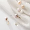 Stud La Monada Orecchini a bottone in vera perla per donna Orecchini in argento 925 Piccoli orecchini di perle naturali d'acqua dolce Orecchini a bottone in argento 925 Ragazze J230529