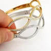 Bangle Flashbuy Simple Rhinestones Geometry Wave Stainless Steel Bracelets Bangles Fashion Gold Color Waterproof Jewelry Gift